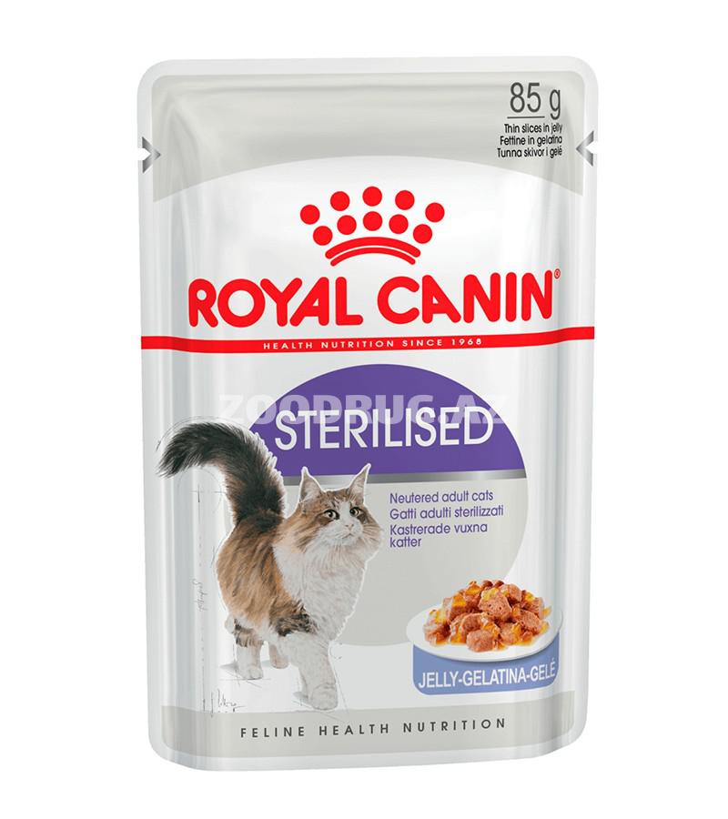 Влажный корм Royal Canin Sterilised Jelly для взрослых кастрированных котов и стерилизованных кошек со вкусом курицы в желе 85 гр.