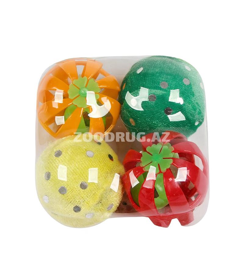 Nunbell 273 oyuncaqlı toplar — aktiv və maraqlı pişiklər üçün hazırlanmış rəngarəng dəstdir.