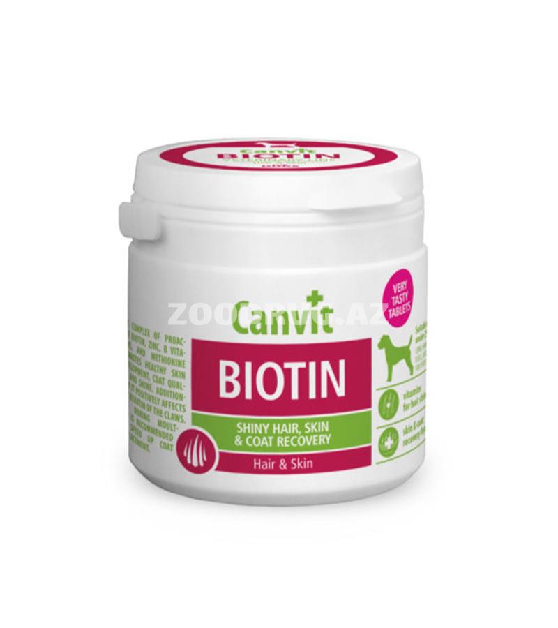 Canvit Biotin витаминный комплекс для собак, разработанный для укрепления кожи и восстановления шерсти.