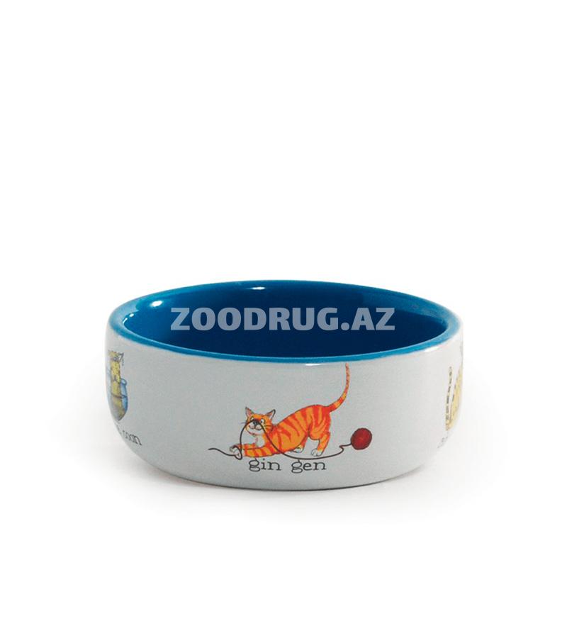Миска Trixie Keramik Napf для кошек Цвет:Белый с синим внутренним покрытием Объём:200мл #651092