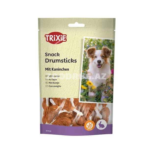 Trixie Snack Drumsticks mit Kaninchen (с кроликом) — это натуральное лакомство для собак в виде мини-бёдер (drumsticks), изготовленное из нежного мяса кролика 100г