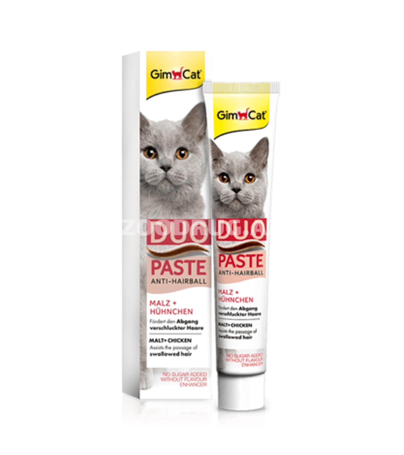 GimCat Duo-Paste Anti-Hairball - паста для выведения шерсти из желудка кошек