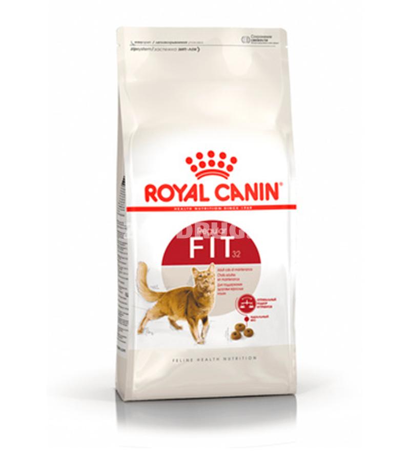 Сухой корм Royal Canin Fit 32 для взрослых кошек умеренно активных, имеющих доступ на улицу со вкусом курицы.