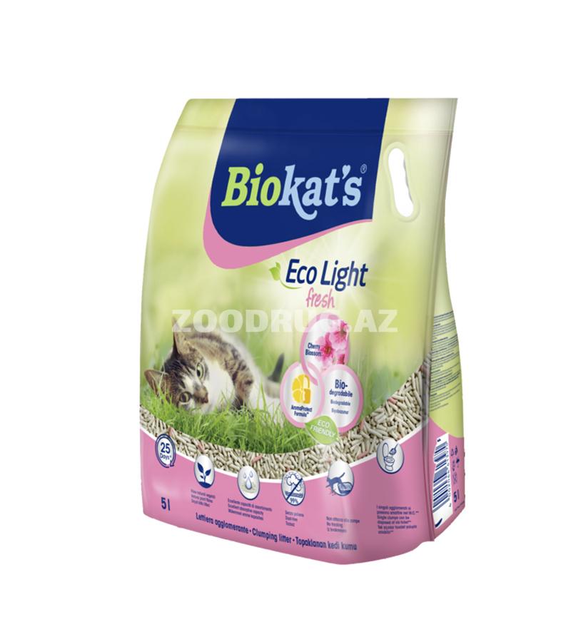 Наполнитель для кошачьего туалета Biokat's Eco Light Fresh Cherry Blossom комкующий наполнитель Тофу с Вишневым ароматом