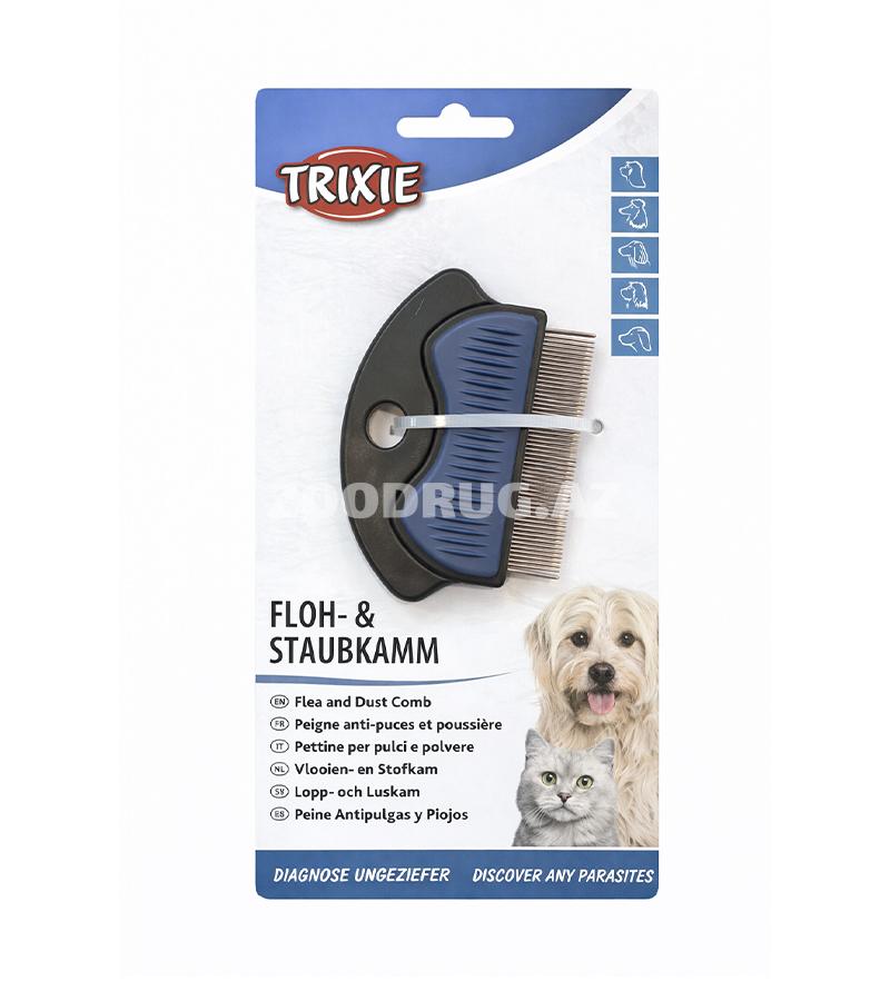 Trixie Floh- & Staubkamm darağı — it və pişiklər üçün nəzərdə tutulmuş effektiv alətdir. O, tükdəki bitləri, onların yumurtalarını, həmçinin xırda çirkləri və tozu aşkar etməyə və təmizləməy