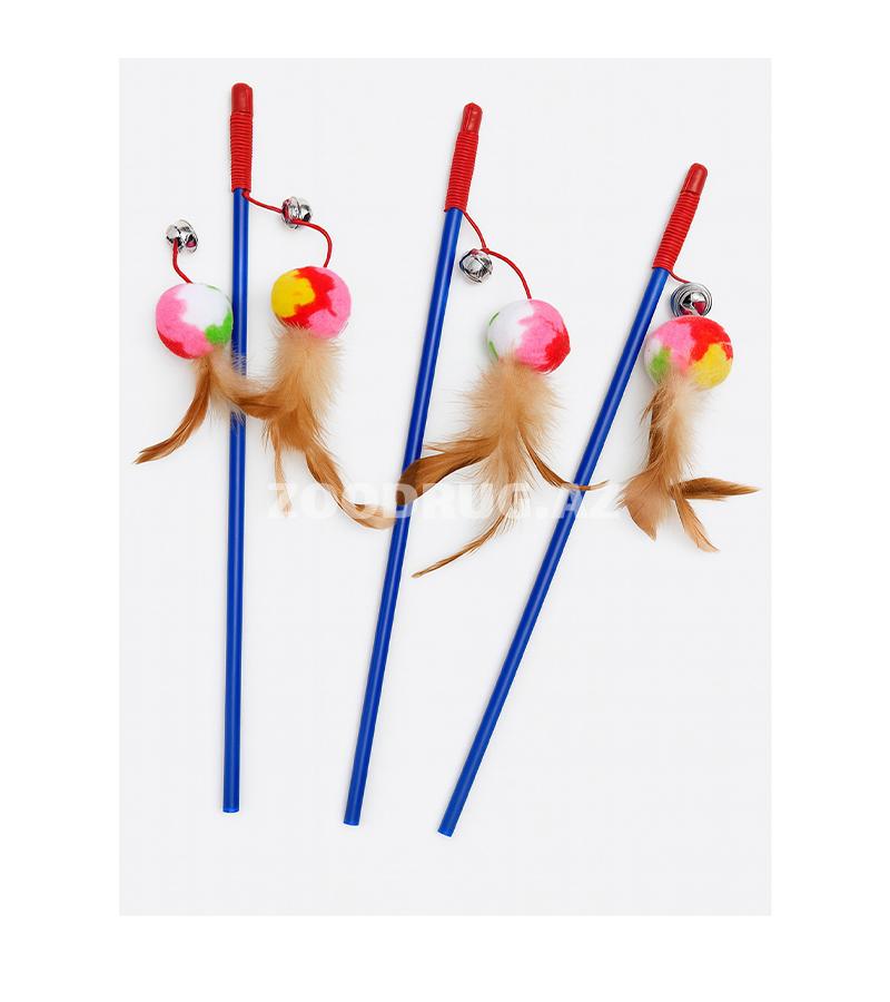 Nunbell 0291 oyuncaqlı draznilka — pişiyinizlə oyunu əsl ov macərasına çevirən yüngül və rəngarəng aksesuar.