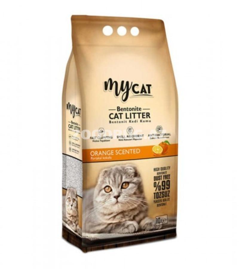 Комкующийся наполнитель MyCat® для кошачьего туалета с ароматом апельсина 10L