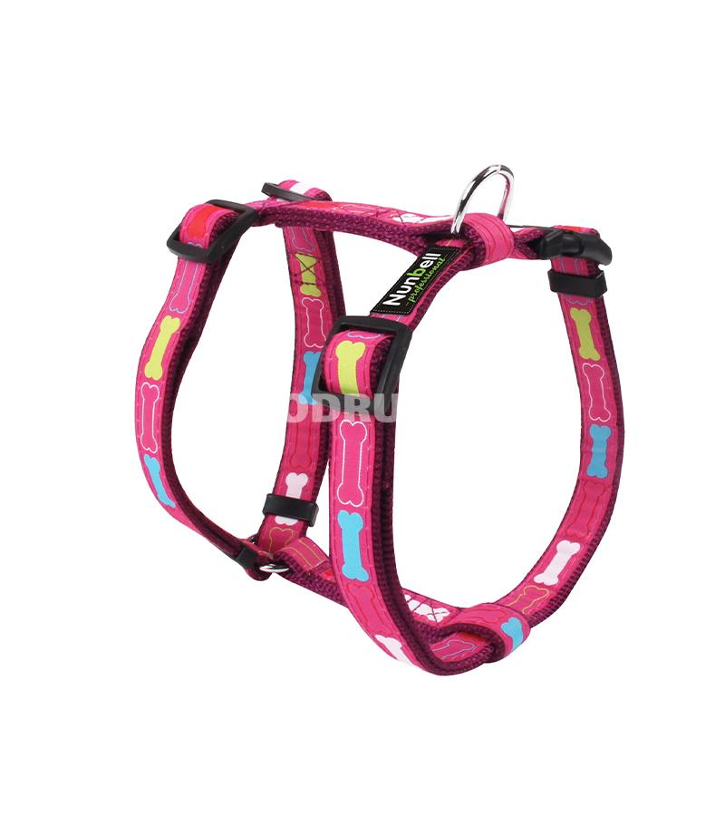Шлейка нейлоновая для собак Nunbell с рисунком.
