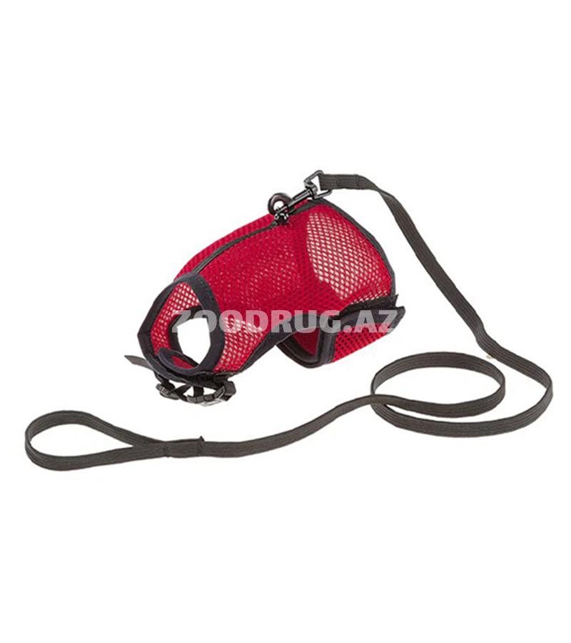 Ferplast pişik üçün gövdə qayışı — gəzinti, səfərlər və baytar ziyarətləri üçün rahat və təhlükəsiz aksessuar. Yüngül, nəfəsalan tor materialından hazırlanmış konstruksiya yaxşı hava dövranı