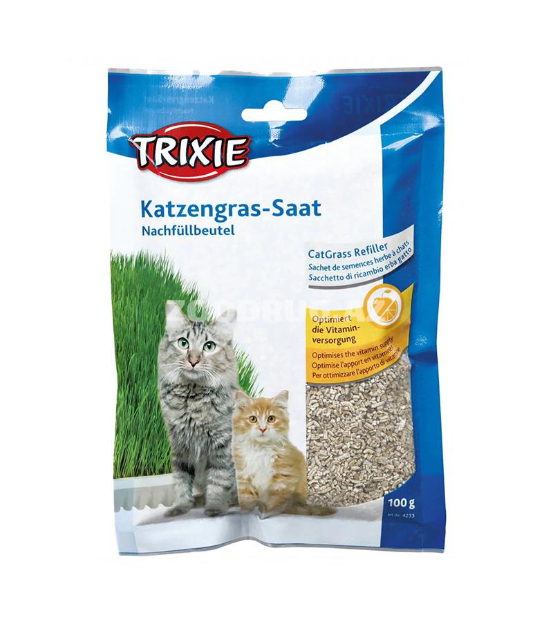 Trixie Органическая трава для кошек — натуральные семена для здорового пищеварения,100 г