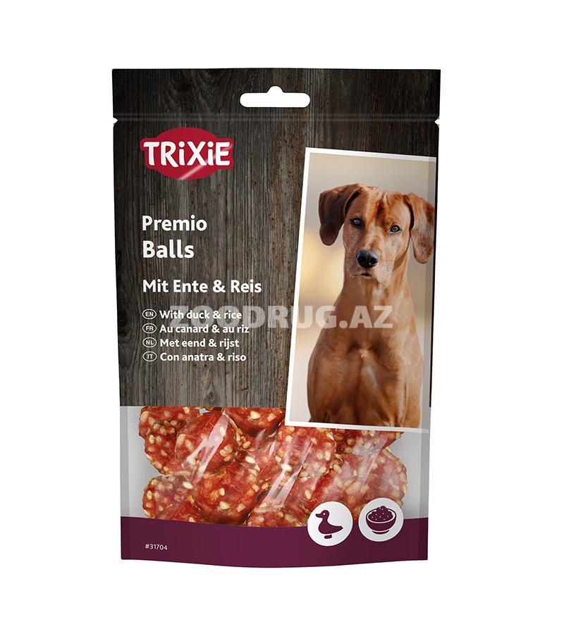 Trixie Premio Balls — это вкусные и питательные мясные шарики с уткой и рисом, идеально подходящие в качестве полезного лакомства или поощрения для собак всех пород 100 г #31704