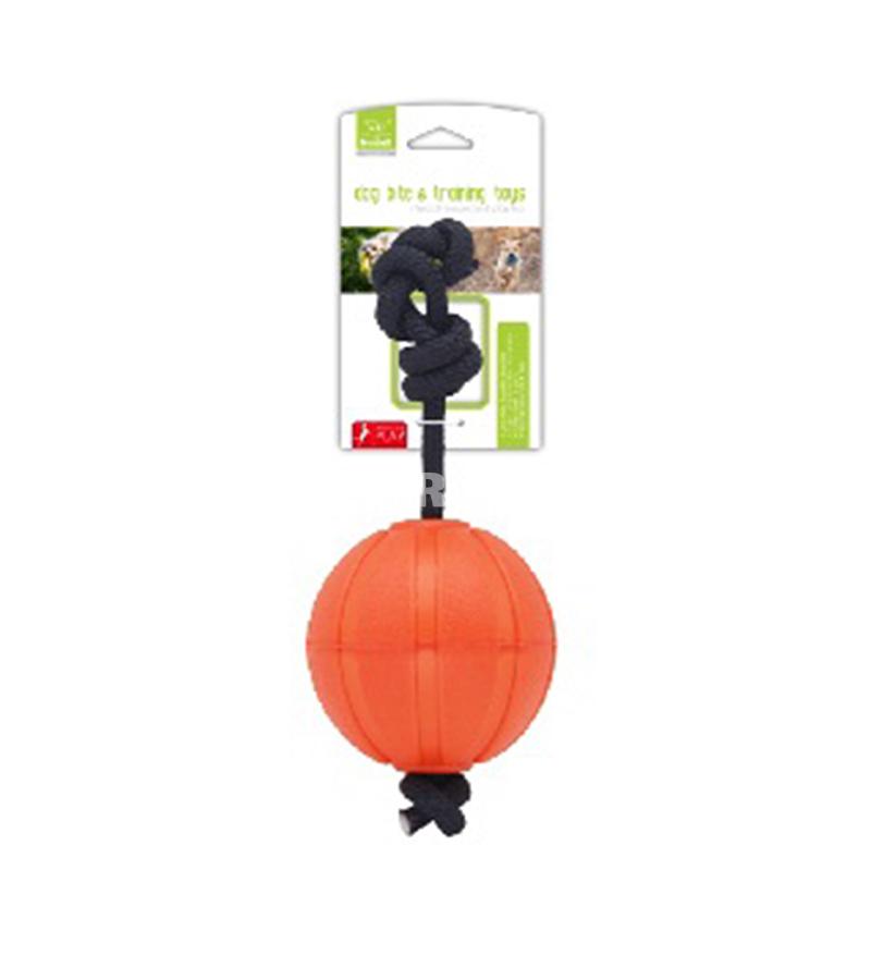 Игрушка для собак Nunbell #126 с мячом на верёвке Цвет:оранжевый Размер: 7×37 см
