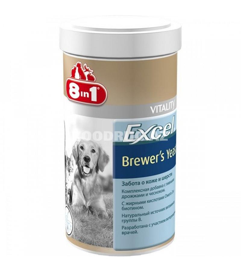 Витамины 8in1 Excel Brewer’s Yeast-натуральная добавка для улучшения состояния кожи и шерсти собак 260таб.