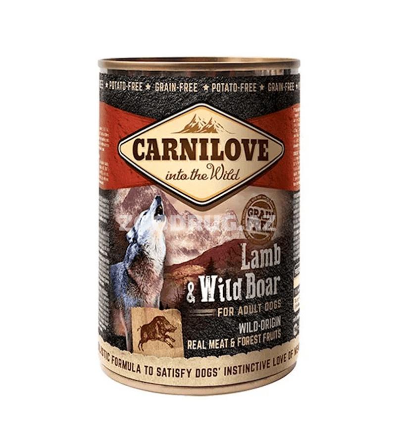 Влажный корм Carnilove Dog Grain Free Adult с ягненком и кабаном 400 гр.