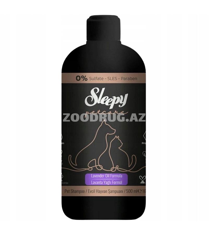 Sleepy Petcare şampunu — lavanda yağı ilə zənginləşdirilmiş, itlər və pişiklər üçün nəzərdə tutulmuş yumşaq və həssas qulluq vasitəsidir.