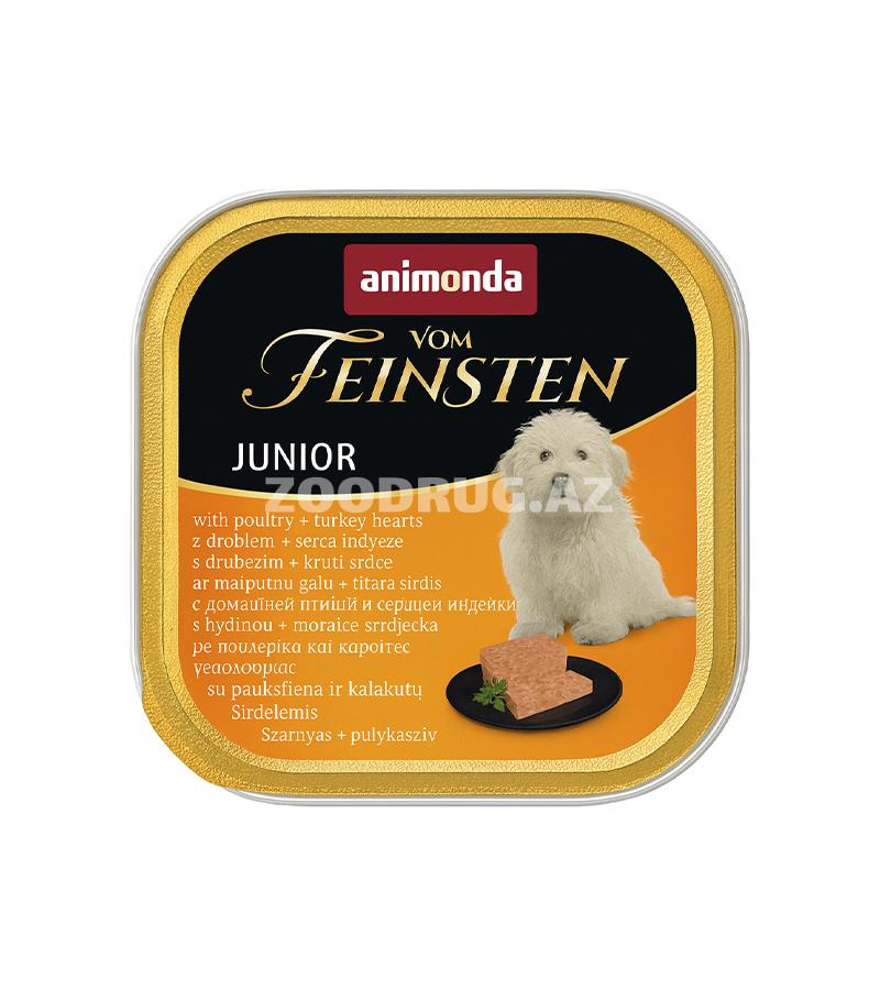 Animonda Vom Feinsten Junior konservi — ev quşu və hinduşka ürəyi ilə