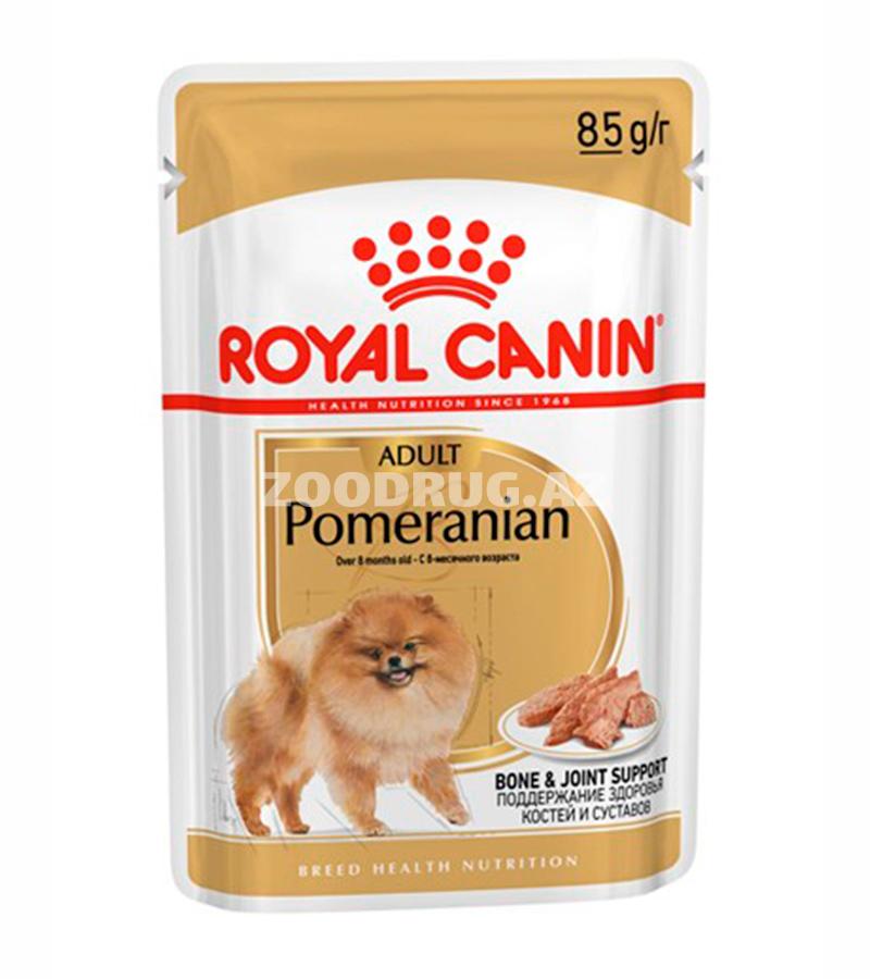 Влажный корм Royal Canin Pomeranian Adult Pate паштет для взрослых померанских шпицов поддержание здоровья костей и суставов 85 гр.