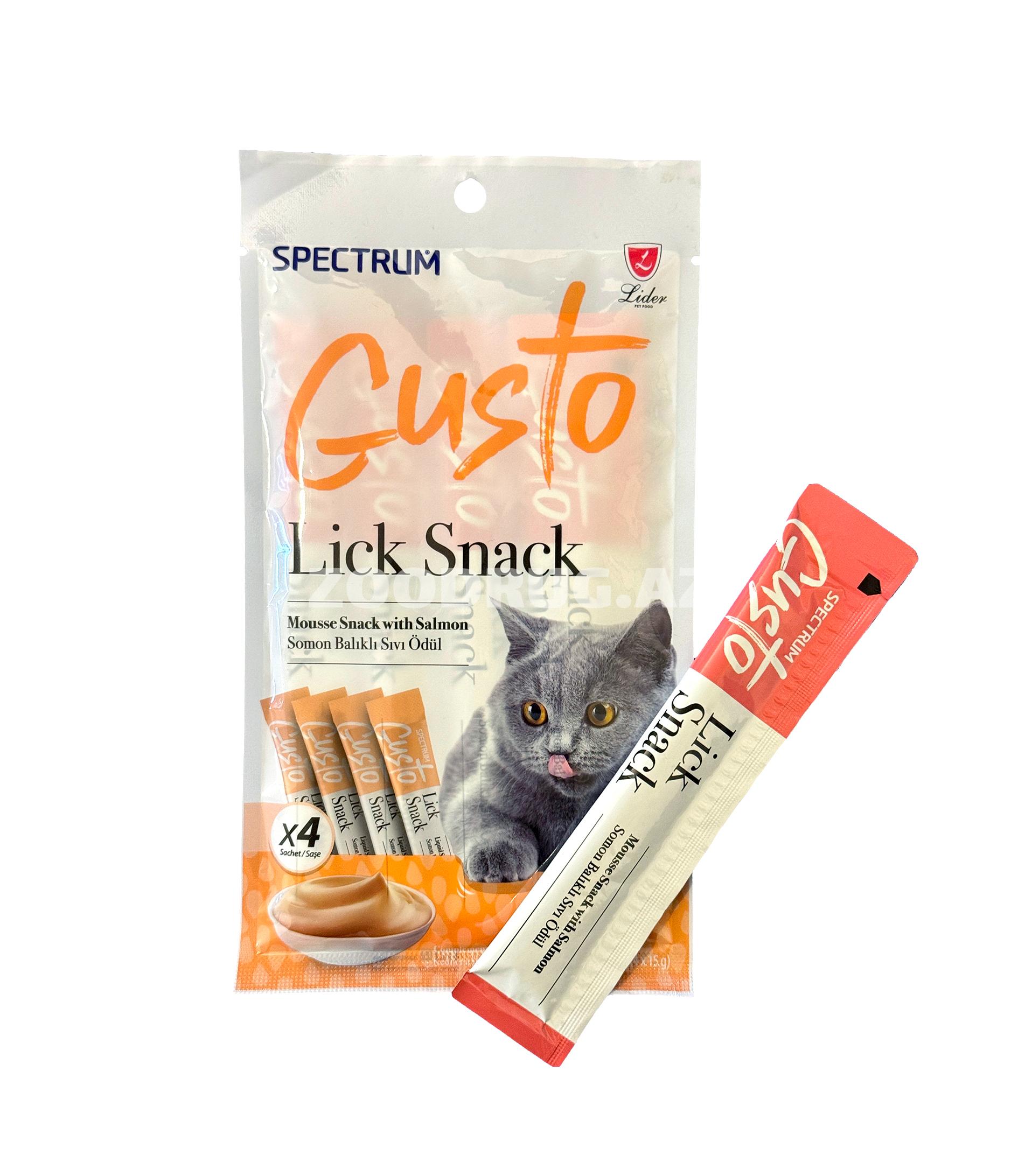 Лакомство для кошек Spectrum GUSTO Lick Snack with Salmon с лососем 4×15 г