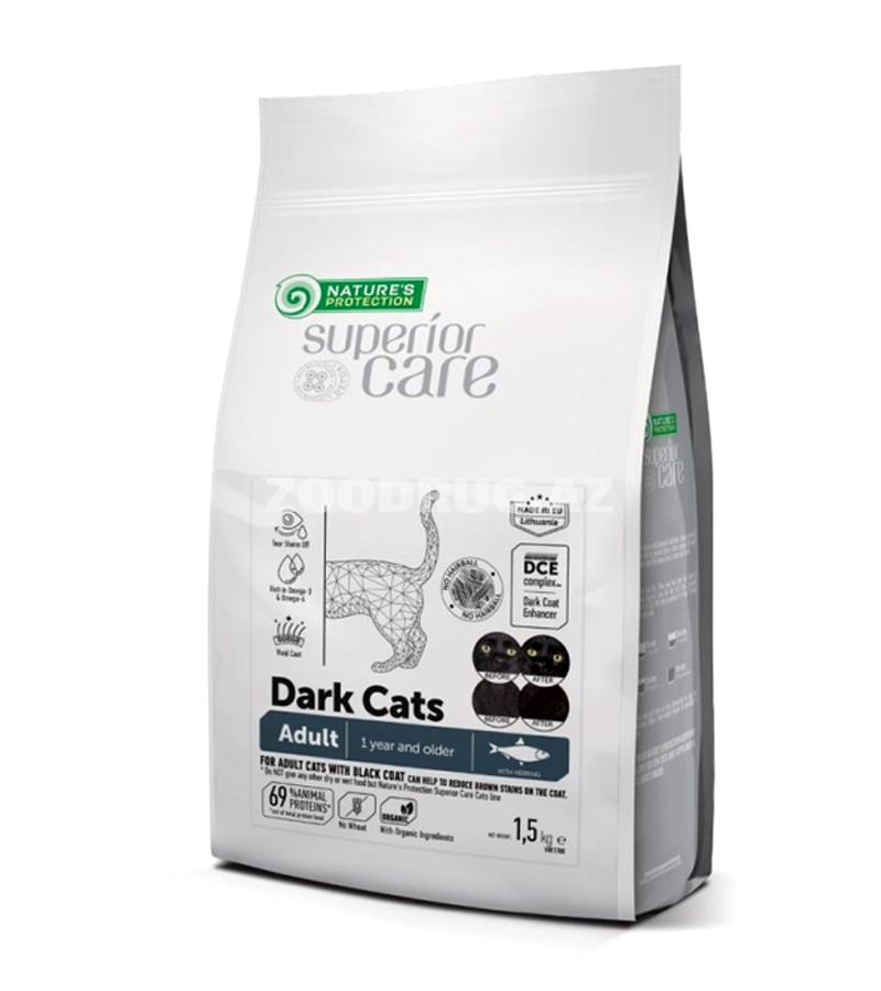 Сухой корм Nature's Protection Superior Care Dark Cats Grain Free with Herring for Adult All Breeds сухой беззерновой корм с сельдью для взрослых кошек всех пород с темной шерстью