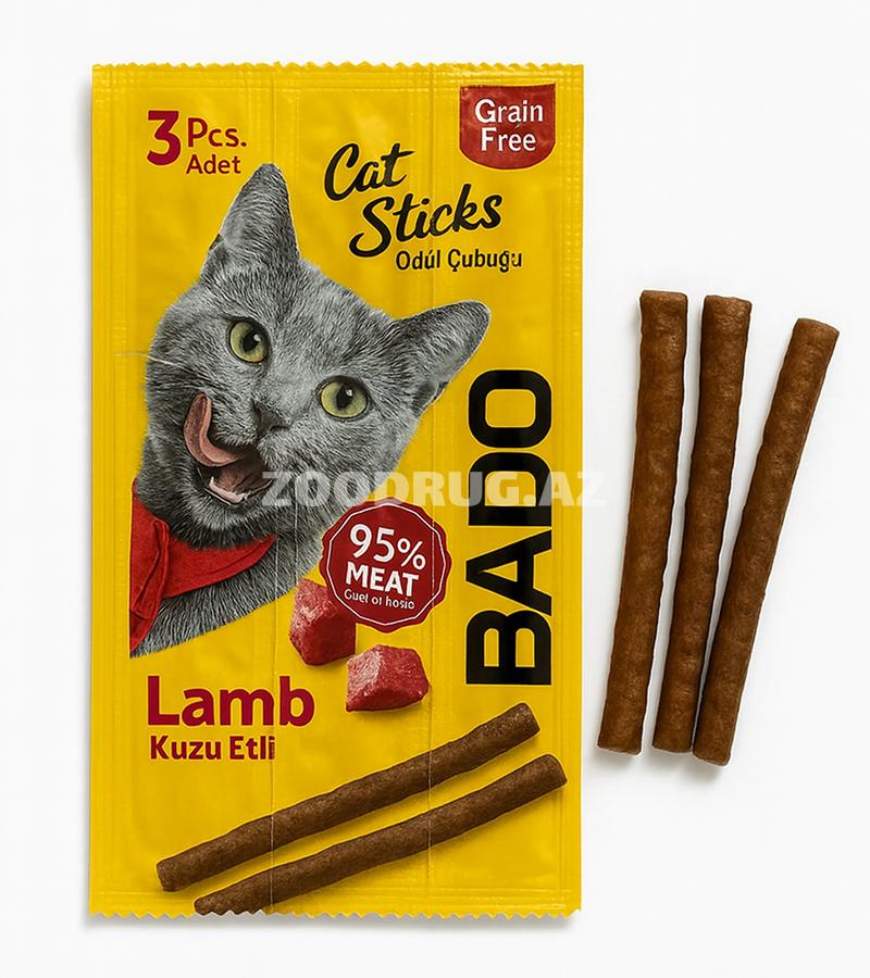 Лакомство для кошек Bado Cat Sticks Lamb — 95% мяса, беззерновая формула со вкусом ягненка