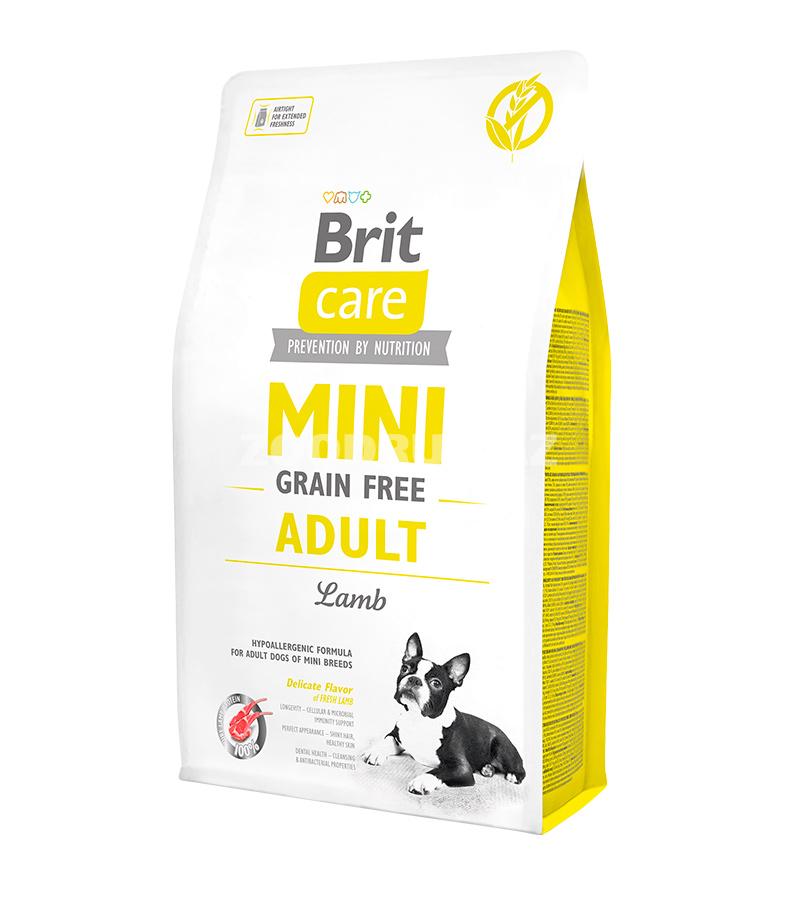 Сухой корм Brit Care Mini Adult Lamb Hypoallergenic Grain Free полнорационное питание, беззерновой для взрослых собак миниатюрных пород со вкусом ягненка.