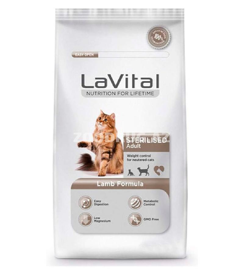 Сухой корм LaVital Sterilised Lamb для взрослых стерилизованных кошек со вкусом ягненком.