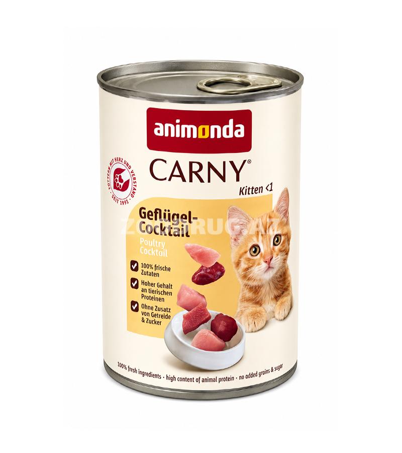 Yaş yem Animonda Carny Kitten Poultry Cocktail – quş əti ilə pişik balaları üçün yaş yem, 400 qr #83968.