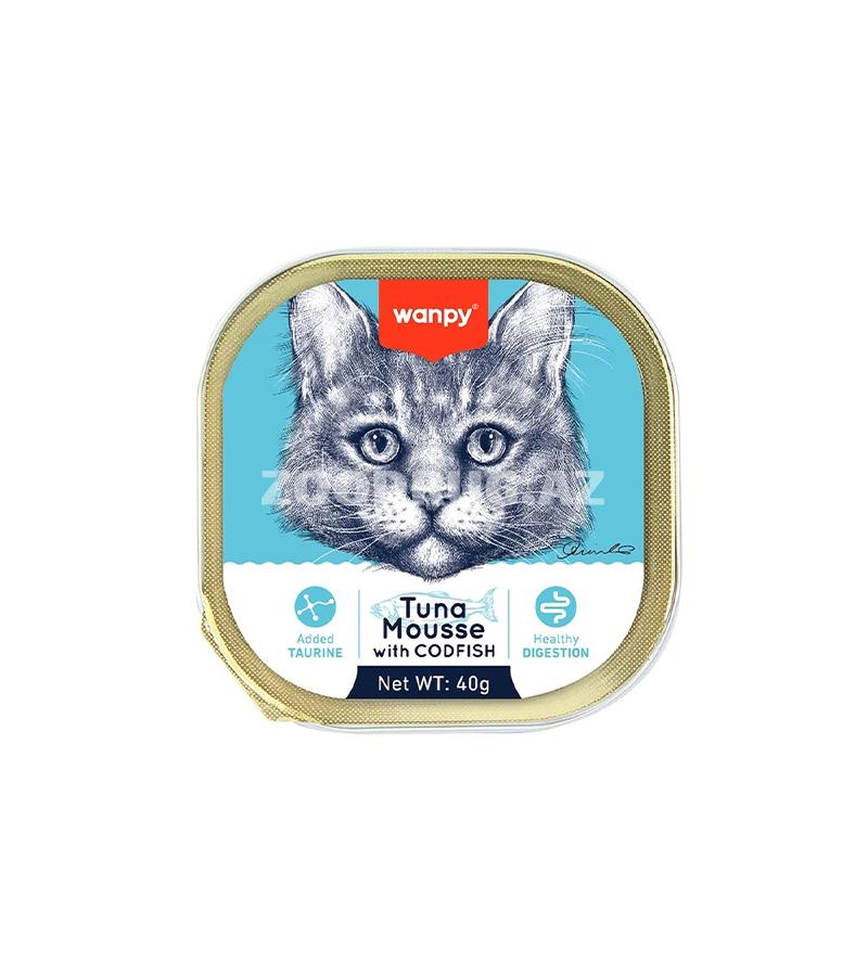 Мусс Wanpy Tuna Mousse with Codfish для кошек со вкусом тунца 40г