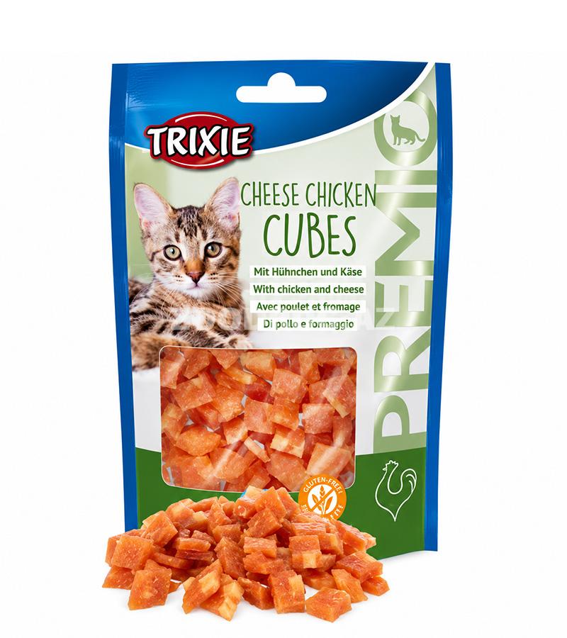 Лакомство Trixie Premio Cheese Chicken Cubes — нежные кубики для кошек с курицей и сыром. #42717