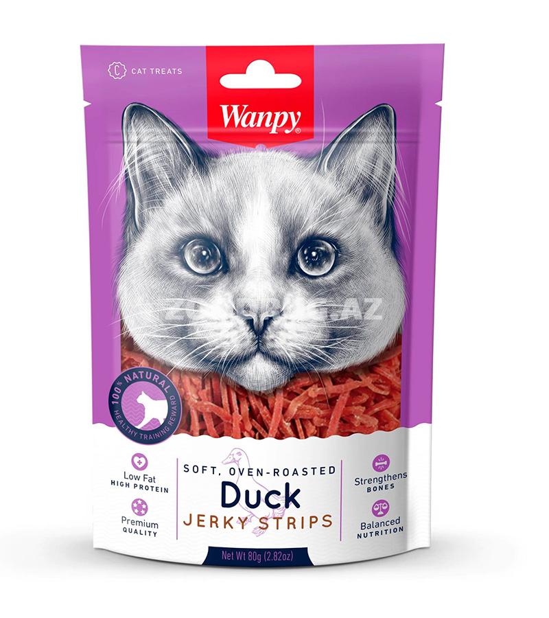 Лакомство Wanpy Duck Jerky Strips со вкусом вяленой утки 80 гр