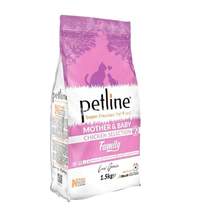 Сухой корм Petline Mother and Baby, Chicken Family, Super Premium, низкозерновой, для котят и беременных кошек с курицей 1.5 кг.