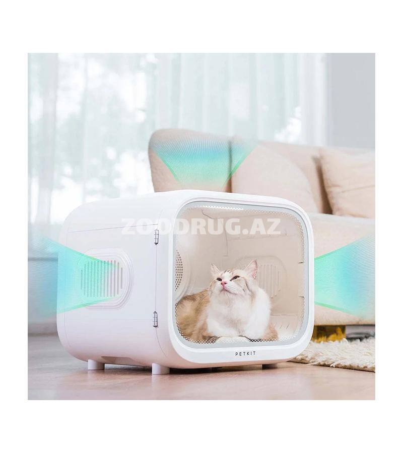 Профессиональная сушильная камера PETKIT Airsalon Pro 60L для кошек и мелких собак, созданная для безопасной и быстрой сушки шерсти после купания.