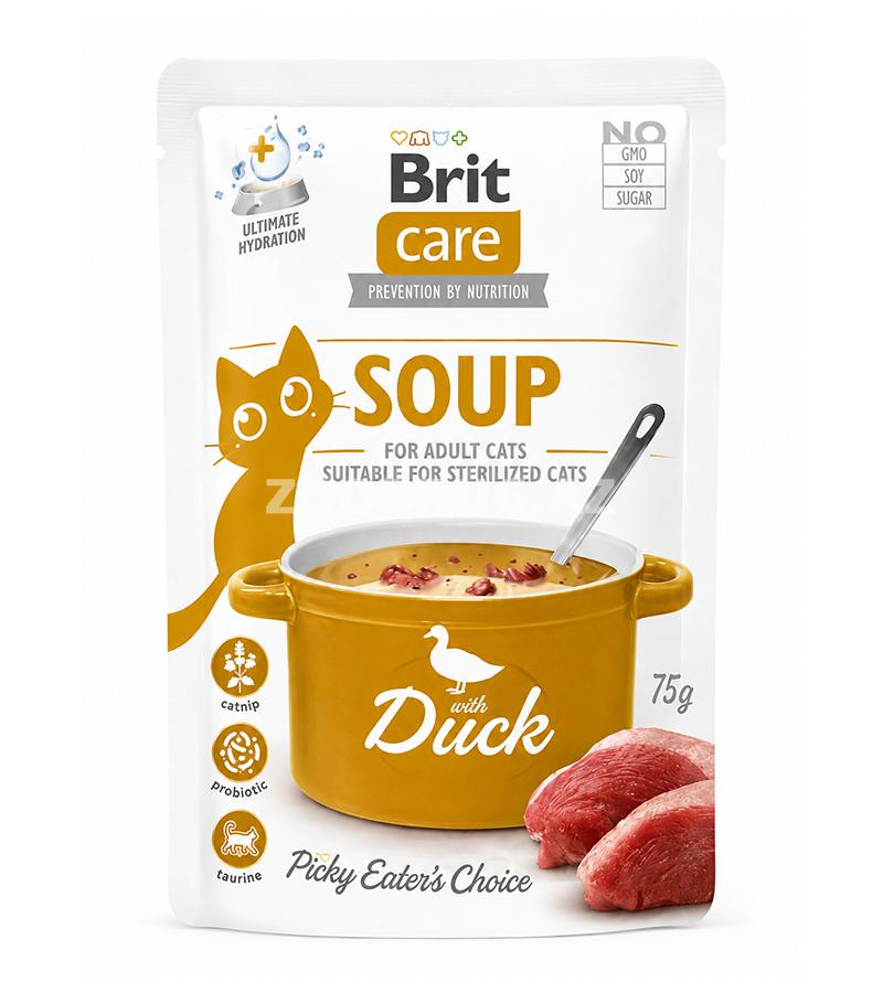 Нежный суп Brit Care Soup with Duck - для взрослых стерилизованных кошек со вкусом утки 75 гр.