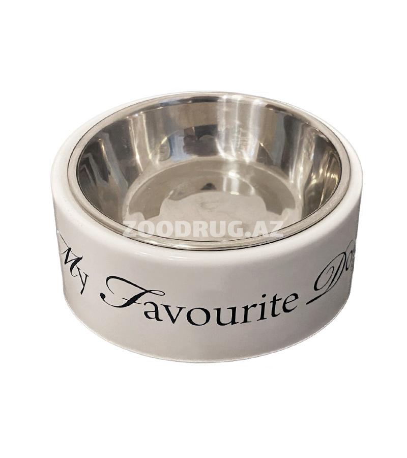 Миска Beeztees My Favourite Dog для мелких и средних пород собак. Цвет: Белый. Объем: 350 мл.