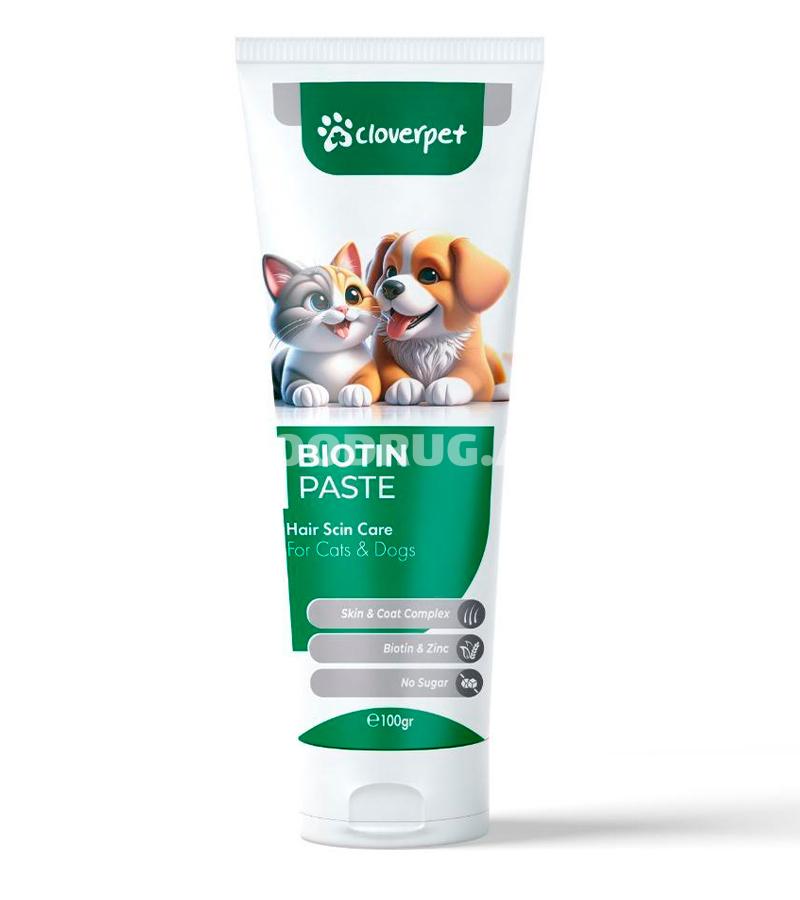 Паста для здоровья кожи и шерсти Cloverpet Biotin Paste для кошек и собак 100 гр.