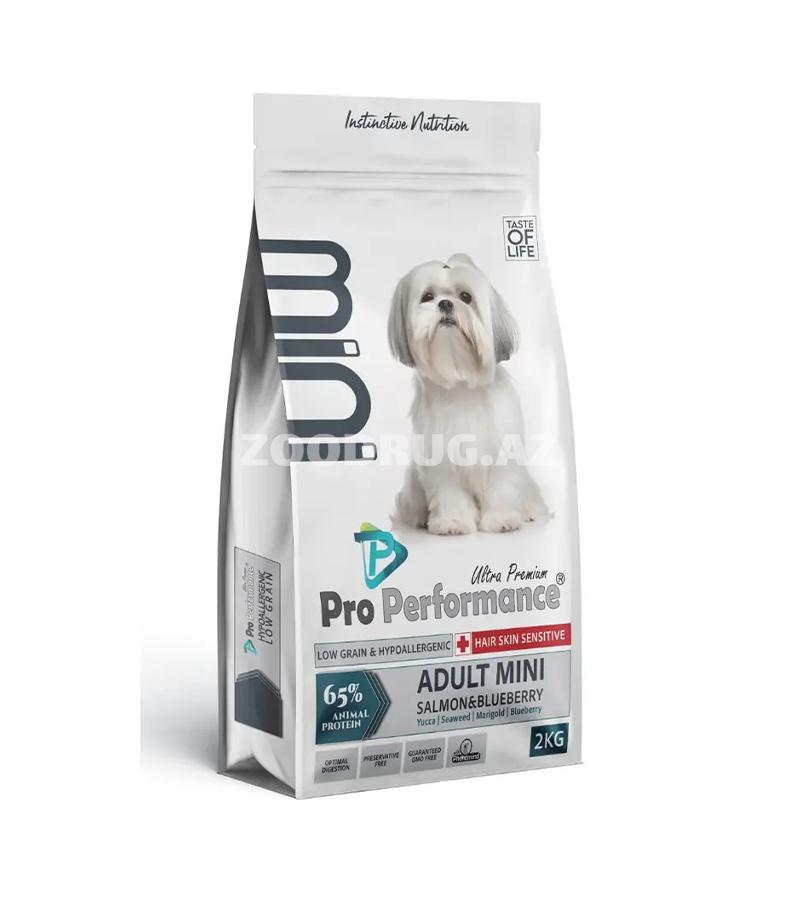 Сухой корм Pro Performance Adult Mini Salmon & Blueberry - с лососем и черникой для взрослых собак мелких пород, 2 кг.