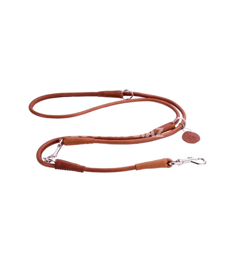 Поводок Collar WAUDOG Soft кожаный. Цвет: Коричневый. Длина: 183 см.
