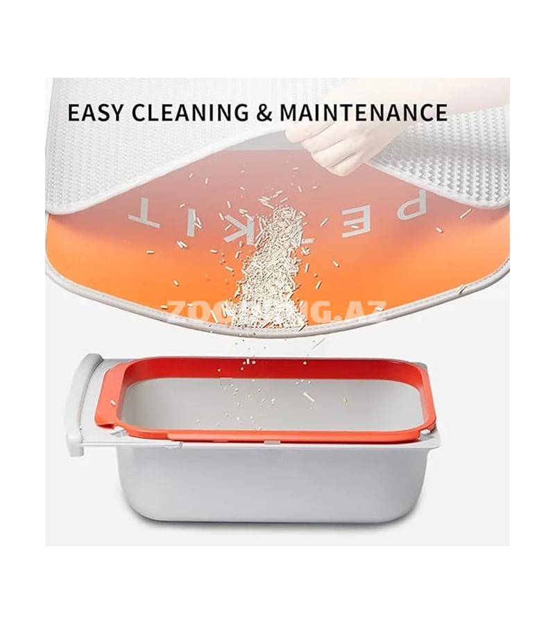 Petkit pişik tualeti üçün döşəkcə-lotok ətrafında təmizliyi qorumağın praktiki həllidir.