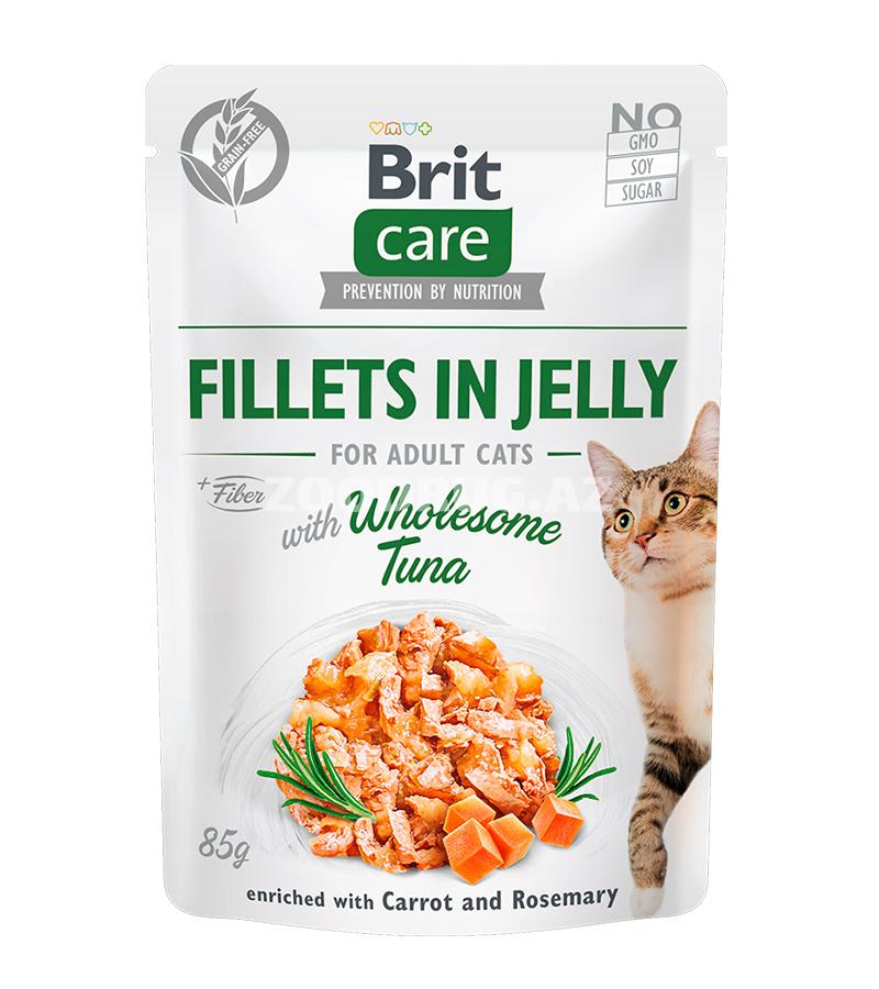 Влажный корм Brit Care Cat Wholesome Tuna in Jelly филе в желе с тунцом, обогащенное морковью и розмарином для взрослых кошек 85 гр.