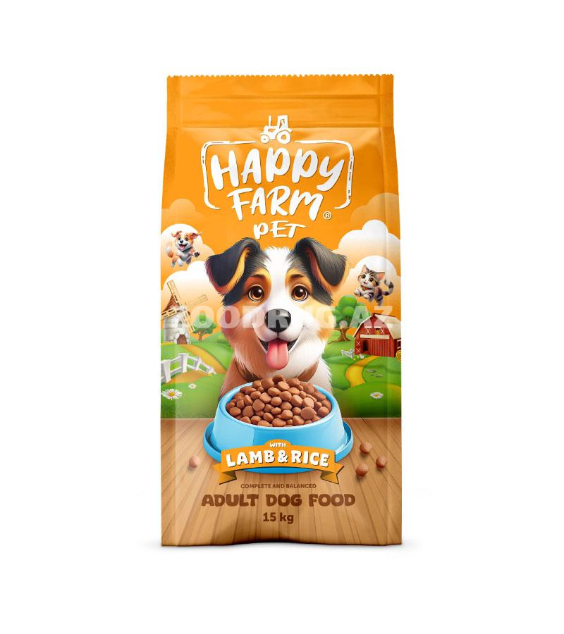 Quru yem Happy Farm Pet Lamb & Rice - quzu əti ilə yetkin itlər üçün gündəlik balanslaşdırılmış qidalanma və ev heyvanının sağlamlığının dəstəklənməsi üçün hazırlanmış yem.