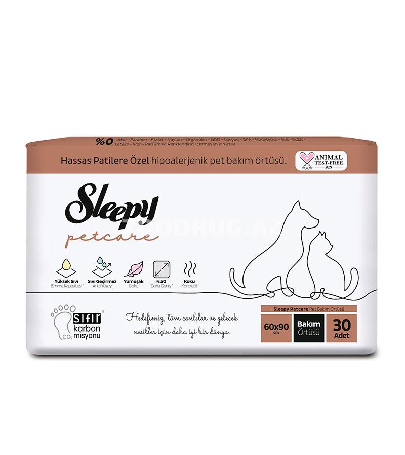 Пеленки Sleepy PetCare для домашних животных. Размер: 60x90 см. 30 шт.