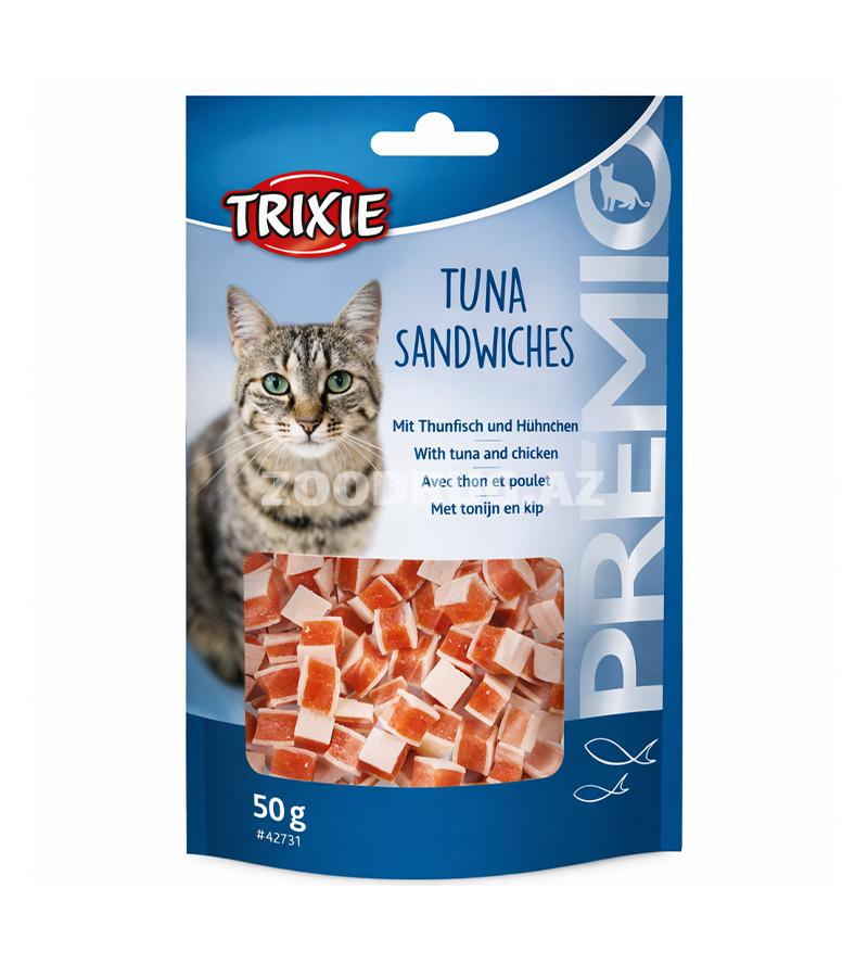 Лакомство Trixie Tuna Sandwiches с тунцом и курицей - вкусное дополнение к ежедневному рациону для кошек 50г #42731.