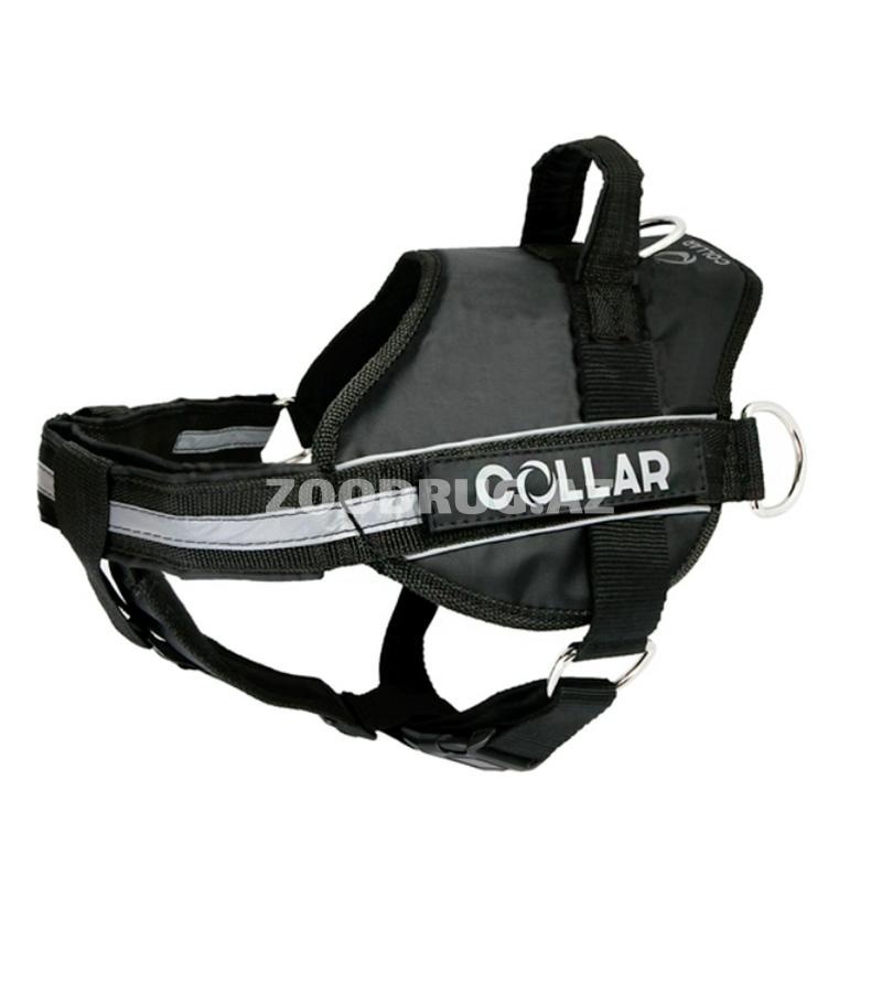 Шлея нейлоновая для собак Collar Dog Extremе Police №4 с фонариком черная 70-100 см