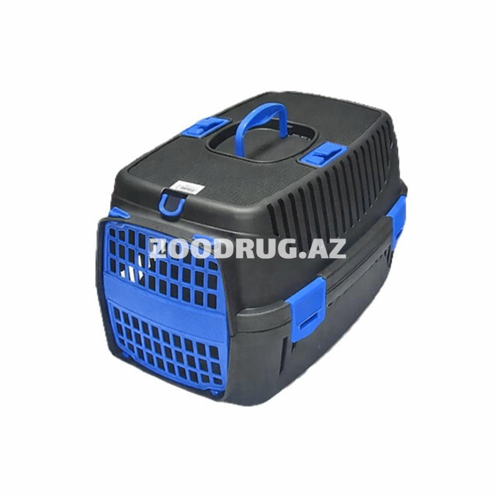 Переноска для животных-удобный и безопасный бокс для транспортировки кошек, щенков и мелких пород собак.Цвет:Синий