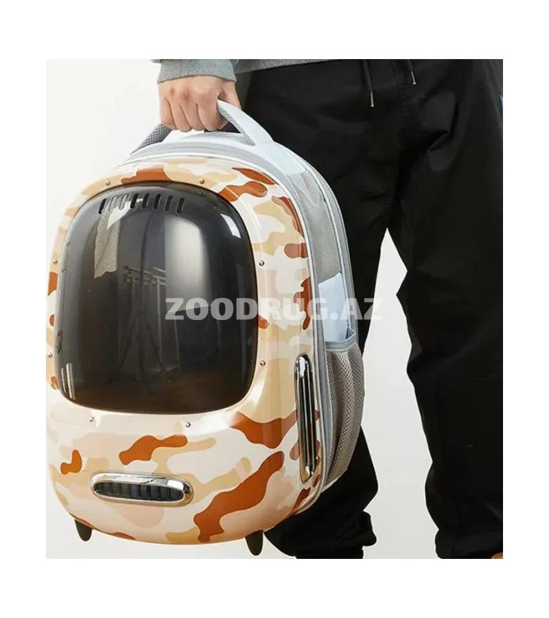 Рюкзак-переноска PETKIT Power Backpack в камуфляжном дизайне предназначен для комфортной и безопасной транспортировки кошек и небольших собак.