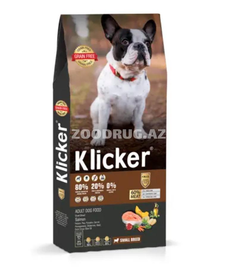 Сухой корм Klicker Premium Mini Adult Dog Small breed Salmon для взрослых собак мелких пород с лососем.