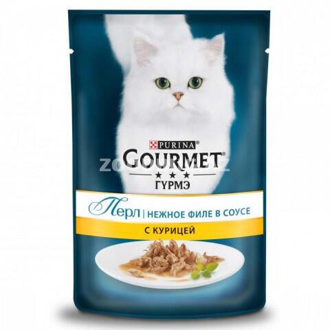 Влажный корм Gourmet Perle для взрослых кошек нежное филе со вкусом курицы в соусе 75 гр.