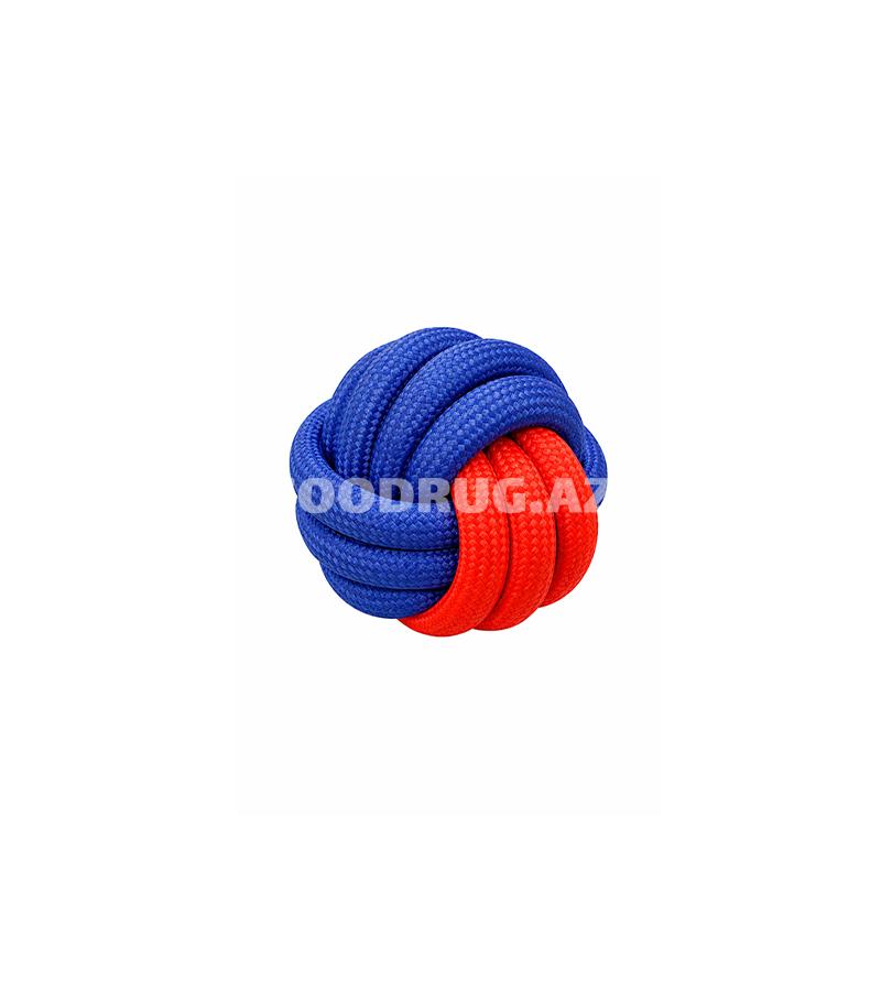 Игрушка-мяч Nunbell 0141 из каната прочная и безопасная игрушка для собак, которая отлично подходит для жевания, игр в перетяжку и апортировки 7см.