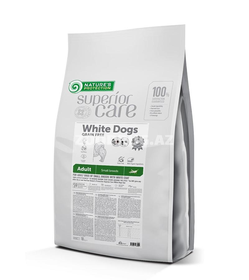 Сухой корм Nature’s Protection Superior Care White Dogs Adult Small Breeds - рацион премиум-класса для взрослых собак мелких пород с белой шерстью со вкусом кузнечика.