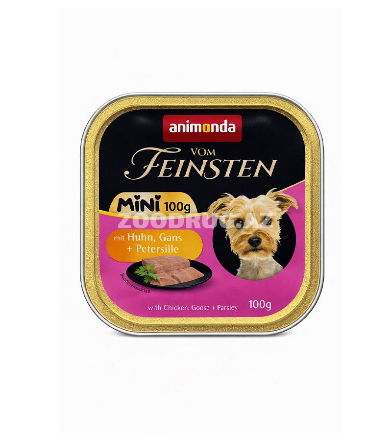 Влажный корм Animonda Vom Feinsten Mini Adult с курицей, гусем и петрушкой для взрослых собак мелких пород 100г.#82359.